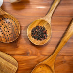 Natural Teak Wood Kitchen Utensils | Traditional utensils set of 7 wooden spoons