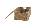 Seagrass Storage Basket with Lid | Bathroom storage | Kitchen storage | gift hamper basket - Boxzy