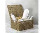 Seagrass Storage Basket with Lid | Bathroom storage | Kitchen storage | gift hamper basket - Boxzy